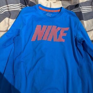 Nike Dri-FIT Blue and Orange Shirt large boys